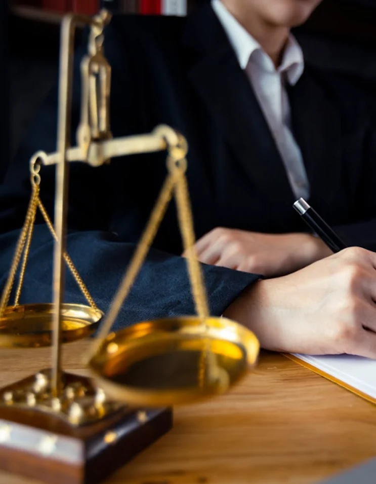 a lawyer with a scale of justice